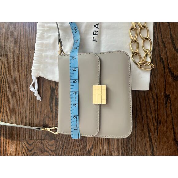Frame Le Signature Mini Leather Crossbody Bag Taupe - Picture 8 of 10